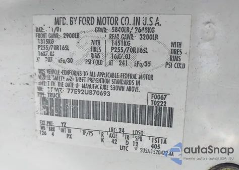 2002 Ford Explorer Sport Trac z USA, uszkodzony, nr VIN 1FMZU77E92UB70693